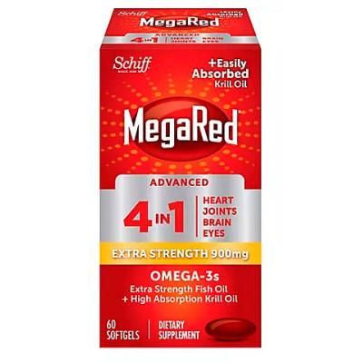 MegaRed Advanced 900mg Omega-3 Krill Oil 4-in-1 Softgels, 60 ct