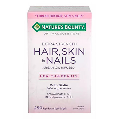 Nature's Bounty Hair, Skin and Nails Extra Strength Vitamins, 250 ct