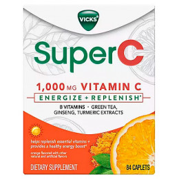 Vicks Super C Daytime Daily Supplement to Energize and Replenish with Vitamin C, 84 ct